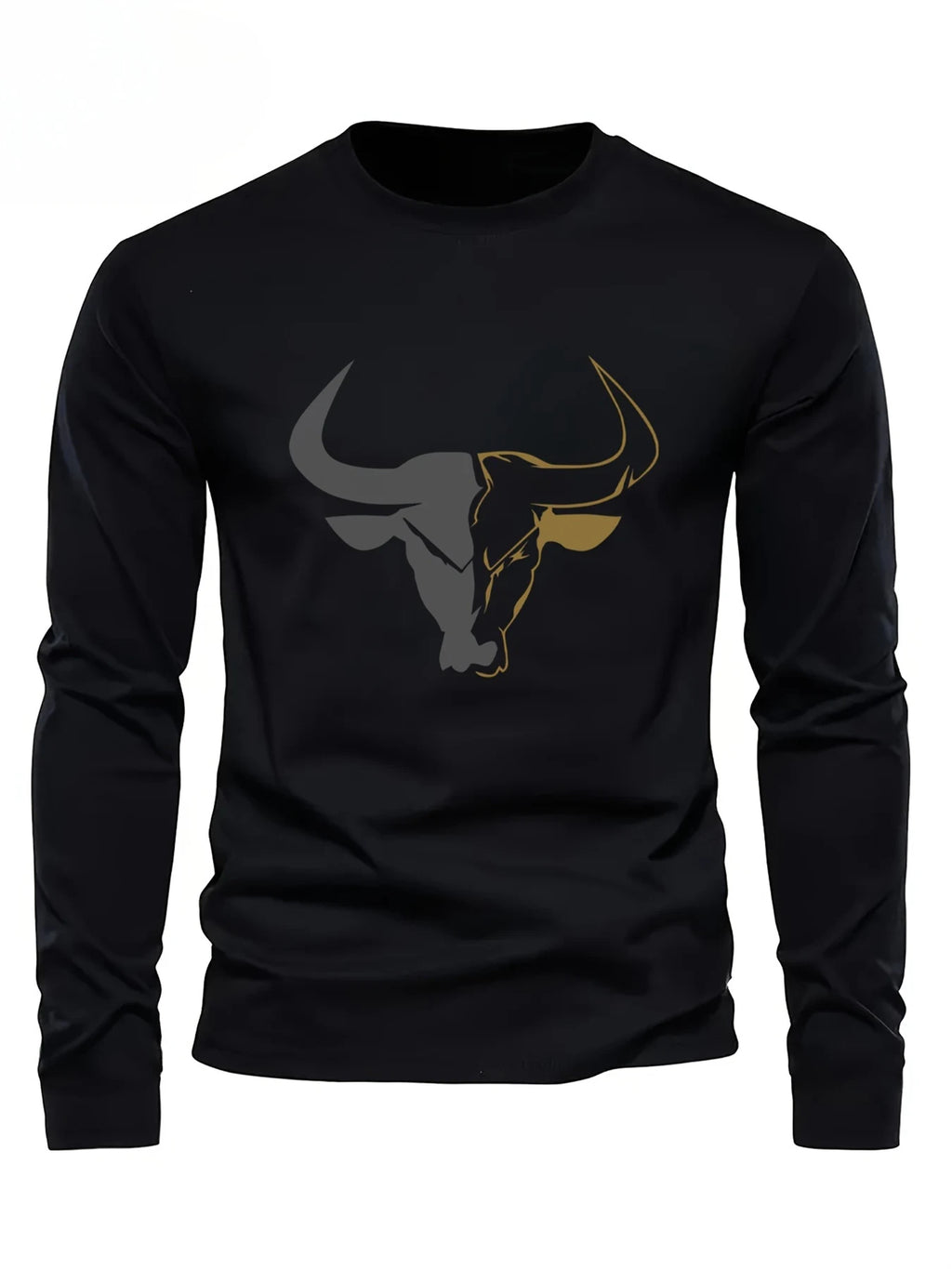 Simple Solid Color Men's Long Sleeve T-shirt Outdoor Run Sports Tees Loose O-neck Fashion Cotton Tops Fall Comfortable Pullover