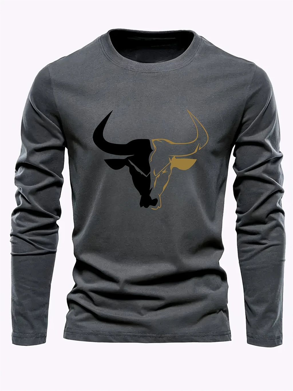 Simple Solid Color Men's Long Sleeve T-shirt Outdoor Run Sports Tees Loose O-neck Fashion Cotton Tops Fall Comfortable Pullover