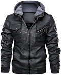 Men’s Casual Stylish PU Leather Zip-Up Motorcycle Biker Bomber Jacket