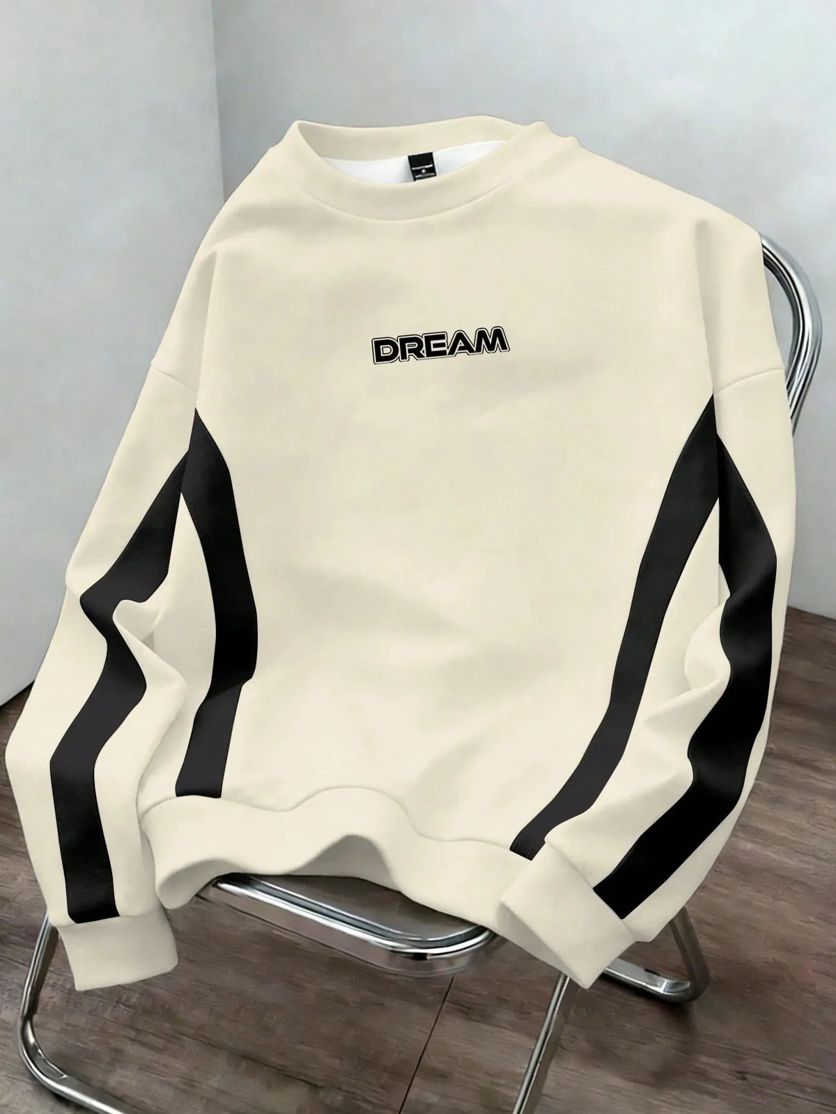 Fall/Winter Men's Round-neck Sweatshirt with Letter Print - Comfortable Soft Casual Fashionable Streetwear for Men