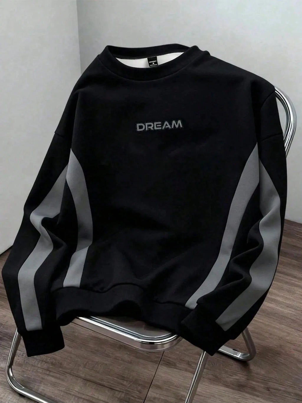 Fall/Winter Men's Round-neck Sweatshirt with Letter Print - Comfortable Soft Casual Fashionable Streetwear for Men